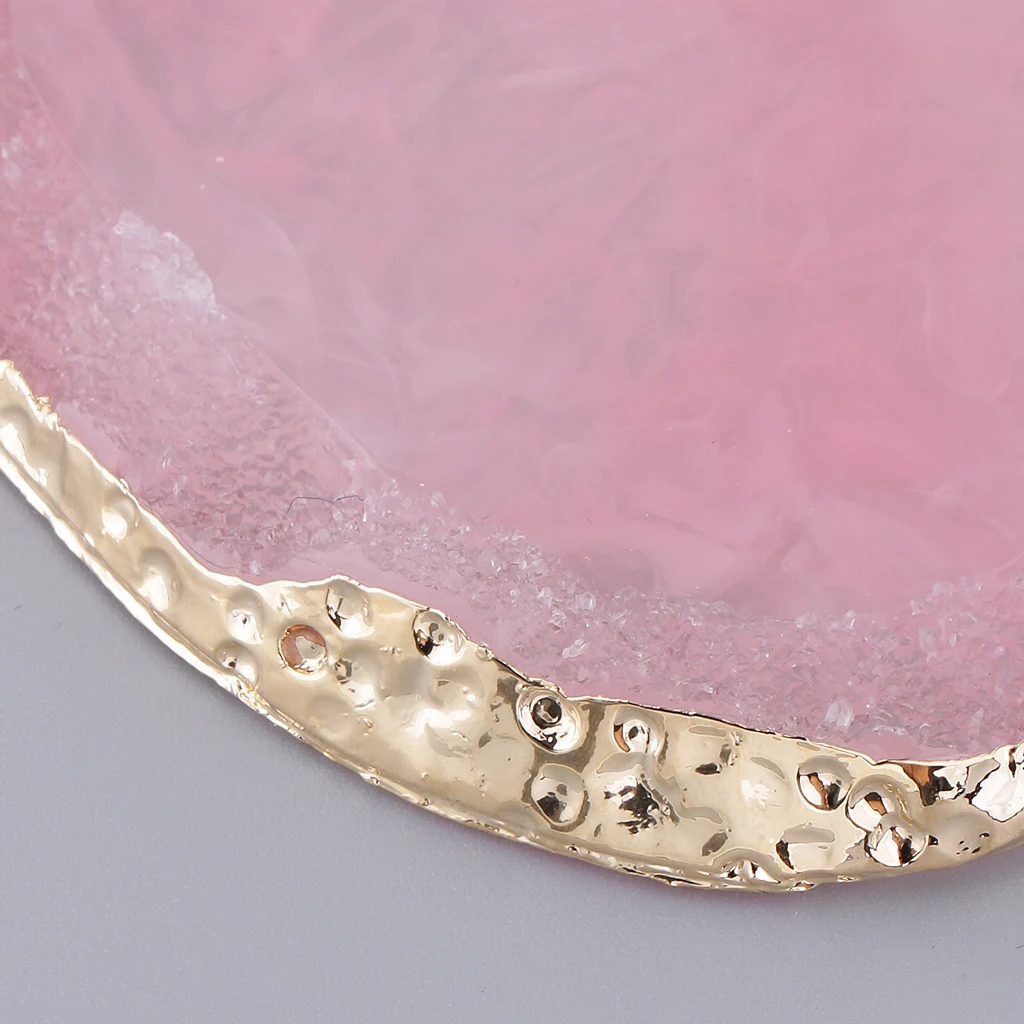 Resin Nail Art Colorful Palette Dish Gold Edge Gel Polish Pigment Holder Drawing Plate Manicure Display Tools