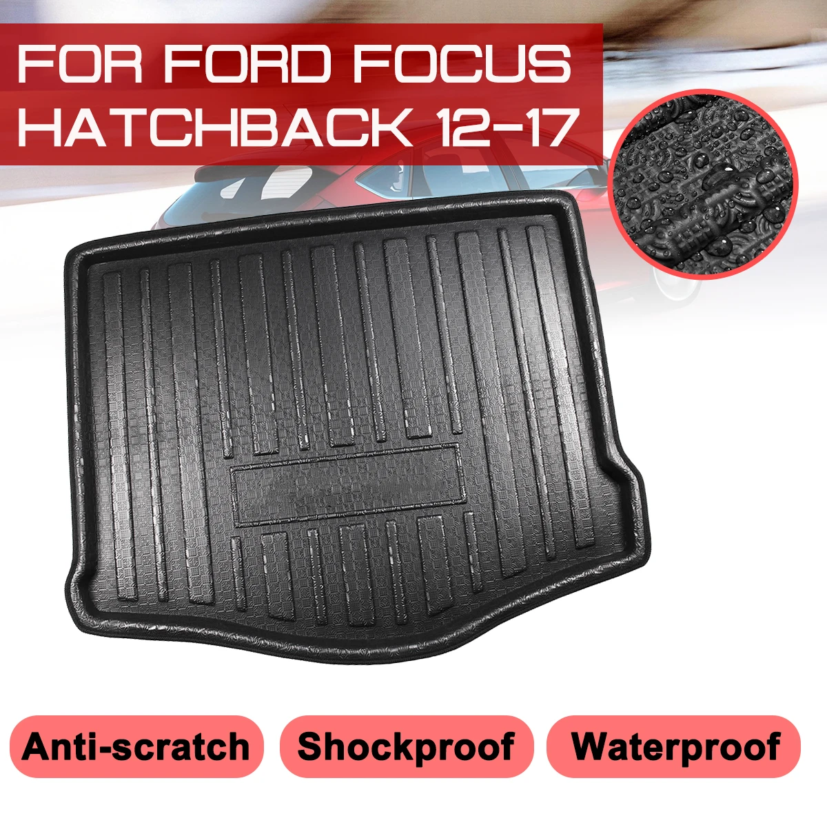 Автомобильный коврик ковер для Ford Focus Хэтчбек 2012 2013 2014 2015-2017 задний багажник
