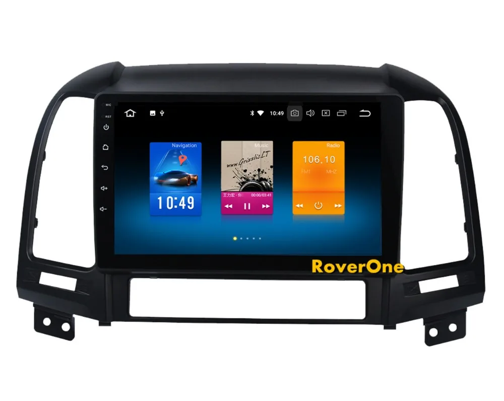 Автомагнитола RoverOne с GPS навигацией для Hyundai Santa Fe SantaFe 2006 2011 Android 9 0 Восьмиядерный