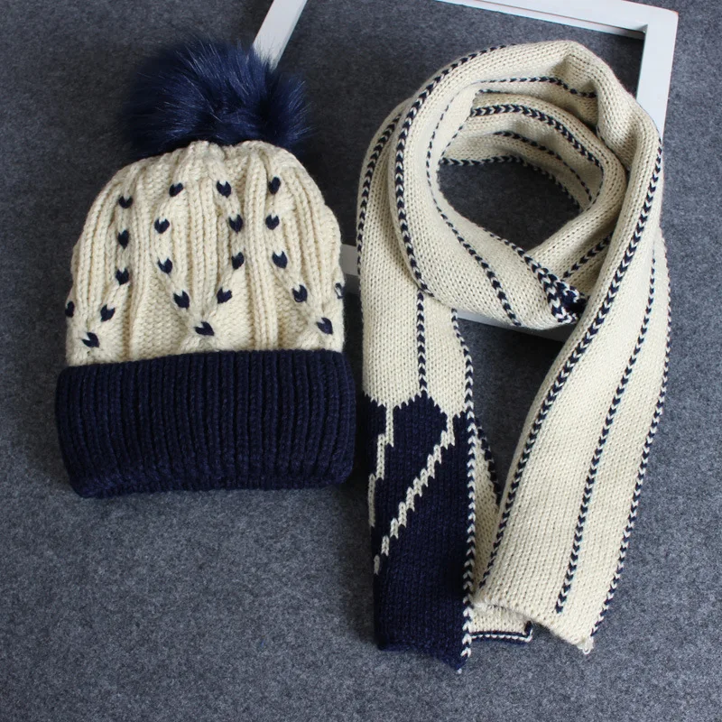 Зимние аксессуары для детей возрастом от 3 до 10 лет, комплект из шапок и шарфа для мальчиков и девочек, комплект с шапочкой, бархат теплые на зиму, вязаная шапка и шарф, комплект из 2 предметов