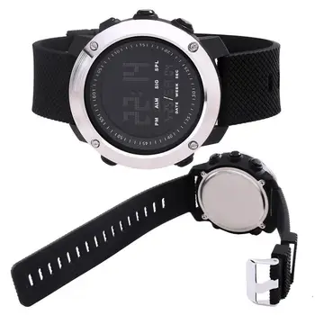 

Multifunction Waterproof Outdoor Sports Men Watch LED Digital Stainless Steel Wrist Watch Plexiglass Mirror Montre Homme