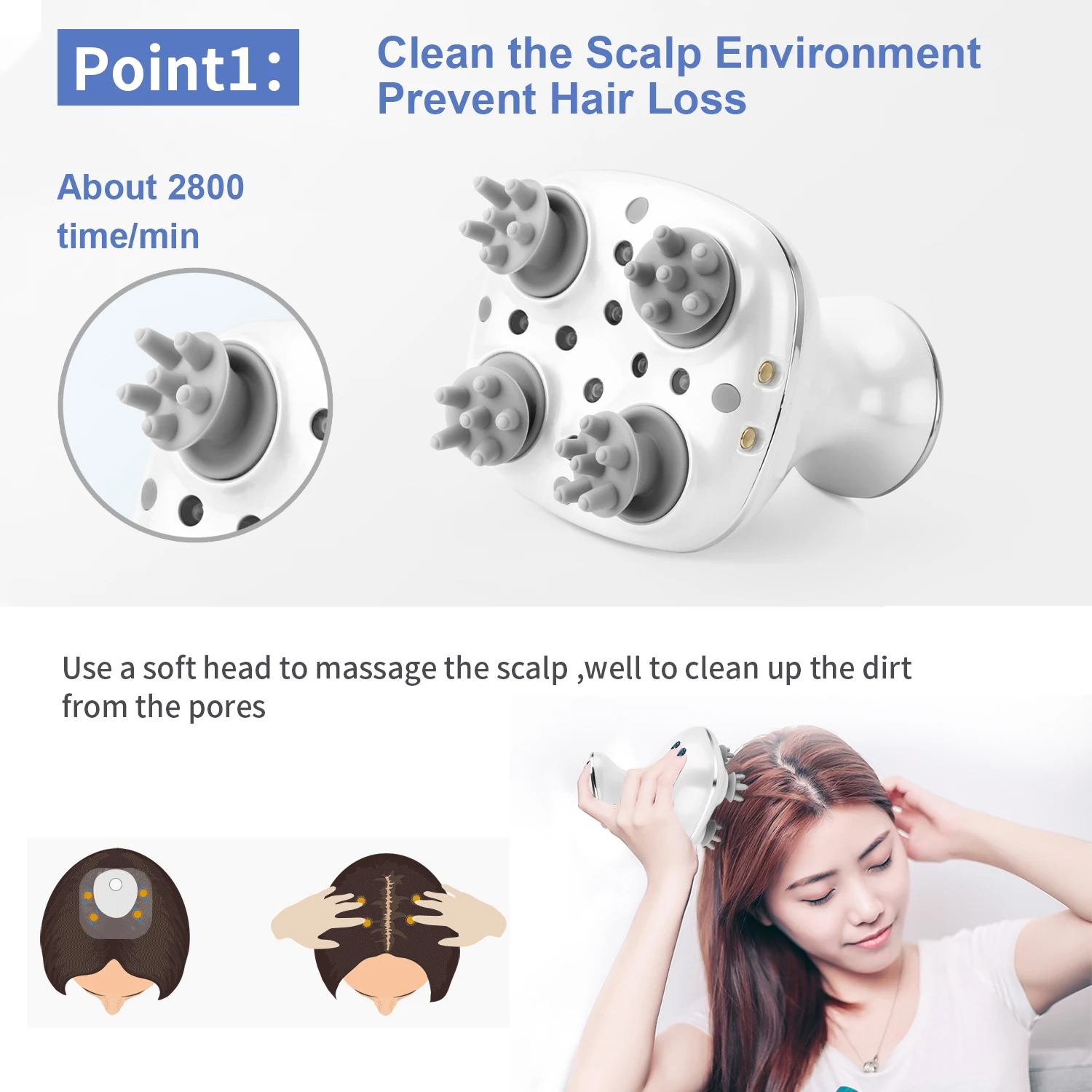 Youmay Youmay scalp massage [smart version] head massager electric scalp  brush 3D Shiatsu 揉捏 Japan technology IPX7 waterproof scalp care hair loss  prevention hair growth promoting fatigue, stress sleep, headache  improvement silent