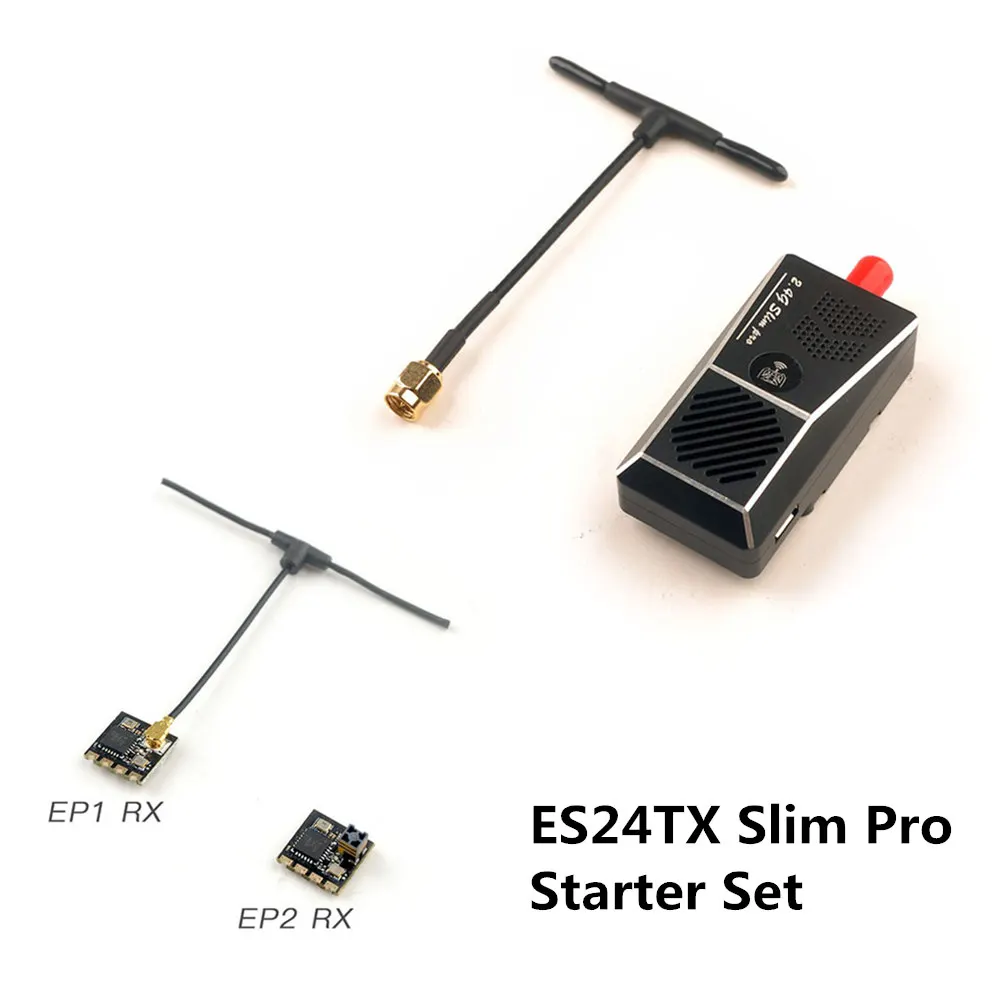 HappyModel 2.4G ExpressLRS ELRS Starter Set ES24TX Slim Pro 2.4G Nano TX with 3PCS 2.4G EP1 EP2 RX for FPV Long Range RC Drones