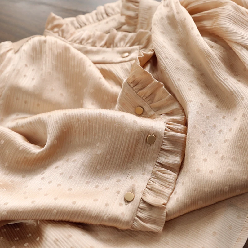 Women's Ruffled Collar White Chiffon Retro Blouse