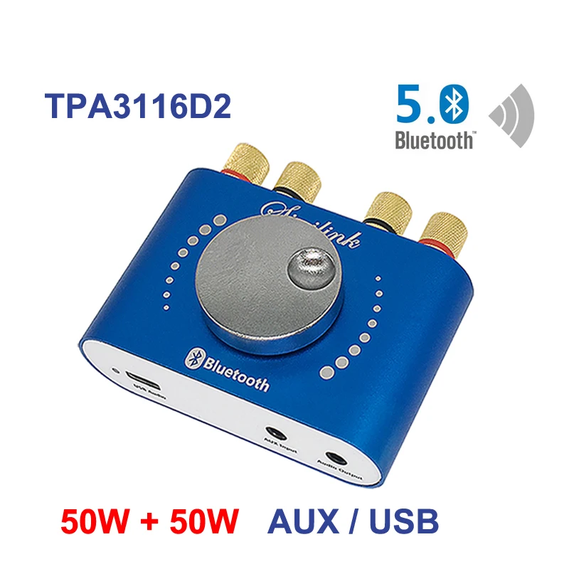 2*50 Вт Bluetooth 5 0 TPA3116D2 мини музыкальный аудио усилитель мощности стерео 10 ~ 100 HiFi