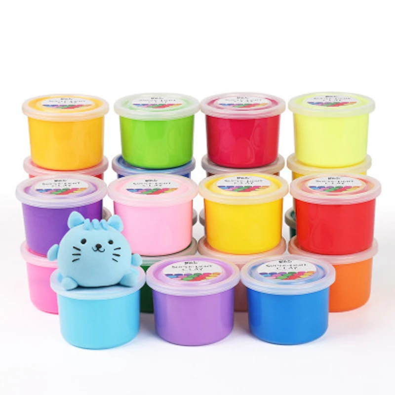 100g/setPolymer Clay Magic Slime sand Supplies Powder Make Glitter Shake DIY Educationaltoys Relief Toy Cloud Clay Playdough
