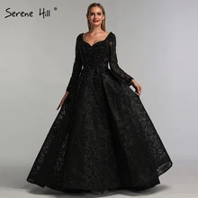 Дубай серое роскошное сексуальное вечернее платье с v-образным вырезом ручная работа цветы Бисероплетение с длинным рукавом Вечерние платья BLA60899