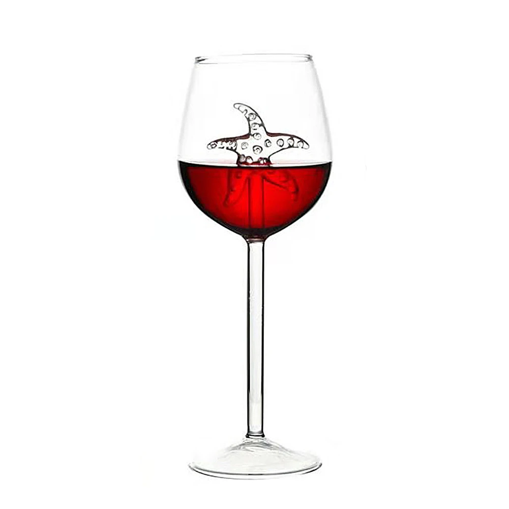 300 мл морской конек/Морская звезда/Дельфин красное вино стеклянная чашка бокалы сок напиток шампанское бокал для вечеринок барная посуда принадлежности для кухонного бара - Цвет: Starfish