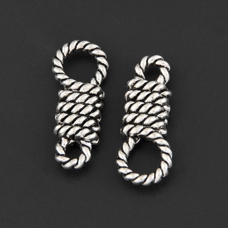 

20pcs Silver Color 25x10.5mm Hemp Rope Charms Climbing Tools Connector Pendant Fit DIY Jewelry Making Handcrafted Accessories