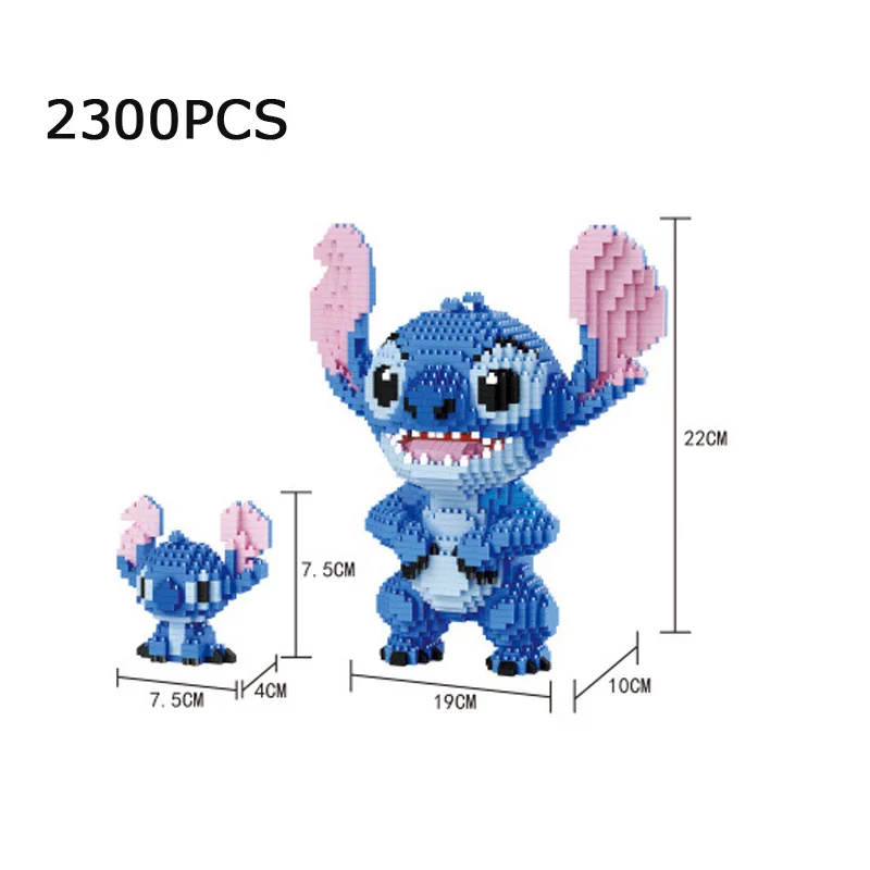 

classic lilo cartoon movie figures micro diamond block Stitch 2in1 assemble nanobricks toys building bricks collection for gifts