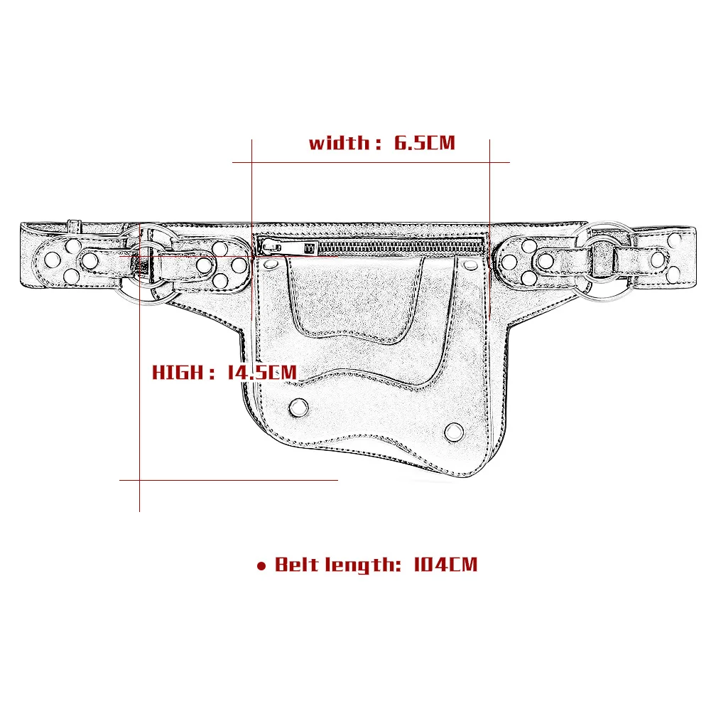 Стимпанк поясная сумка винтажная Кожаная поясная сумка женский роскошный дизайнерский ремень сумки уличная нагрудная сумка модные сумки на плечо для телефона