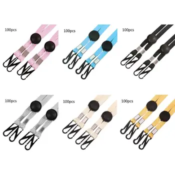 

100Pcs Adjustable Ear Straps Anti-Slip Ear Loop Extension Straps Ear Hook Straps Removable Elastic Hat Cord Fasteners