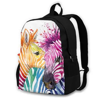 

School Backpack for TeenagesBackpack Leisure Rucksacks TravelCute Watercolor Zebra daypa