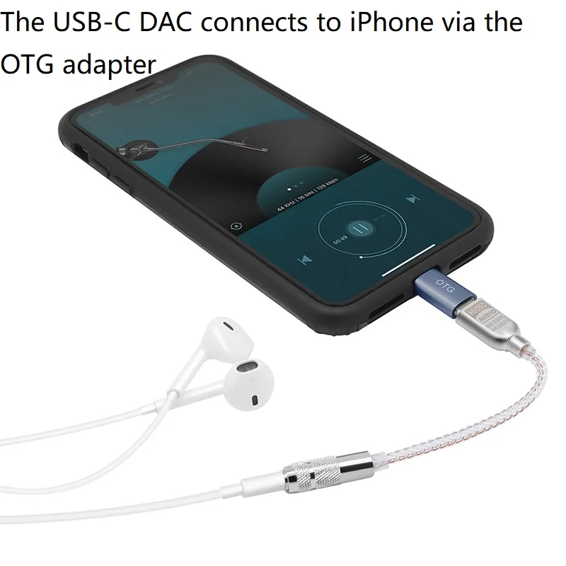 USBC Female to Lightning Male OTG Adapter,TypeC Digital Headphone DAC