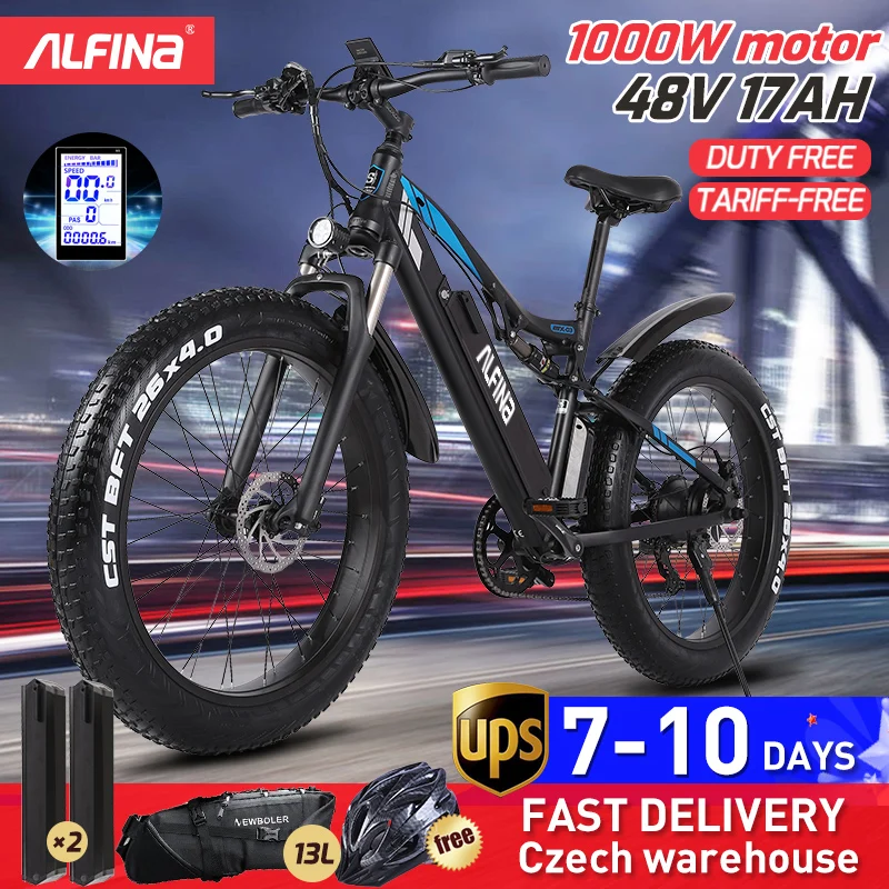 (EU Stock)ALFINA FX-03plus 1000W super motor 48V 17AH электрический велосипед горный 45 км/ч 26 дюймов