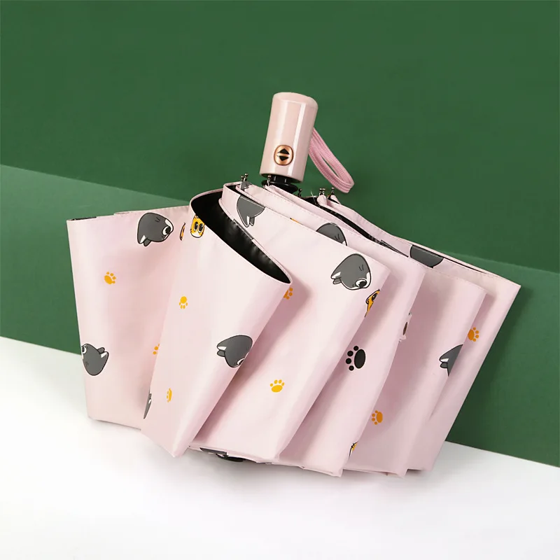 Fully Automatic Rain Umbrella Women's Foldable Or Shine Dual Purpose Hipster Students Parasol Sun-resistant UV-Pro | Дом и сад