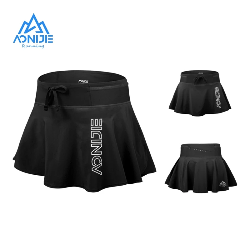 

AONIJIE Quick Dry Sports Skirt Women Female Pantskirt With Lining Invisible For Outdoor Trail Running Tennis Badminton Gym F5104