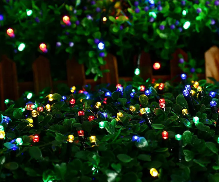 12 м 100LED сказочная гирлянда Рождественские огни для наружного использования солнечные огни струны водонепроницаемые садовые праздничные Вечеринки украшения для дома