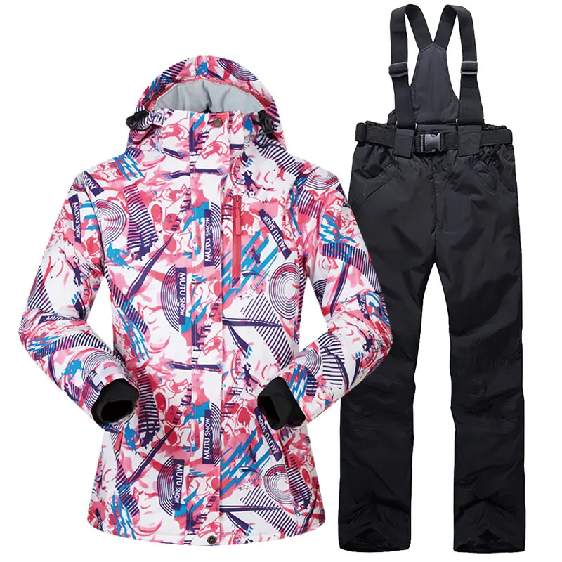 Ski Suits Women Winter Snow Suit Female Skiing and Snowboarding Clothes Windproof Waterproof Outdoor Ski Jackets and Pants Women
