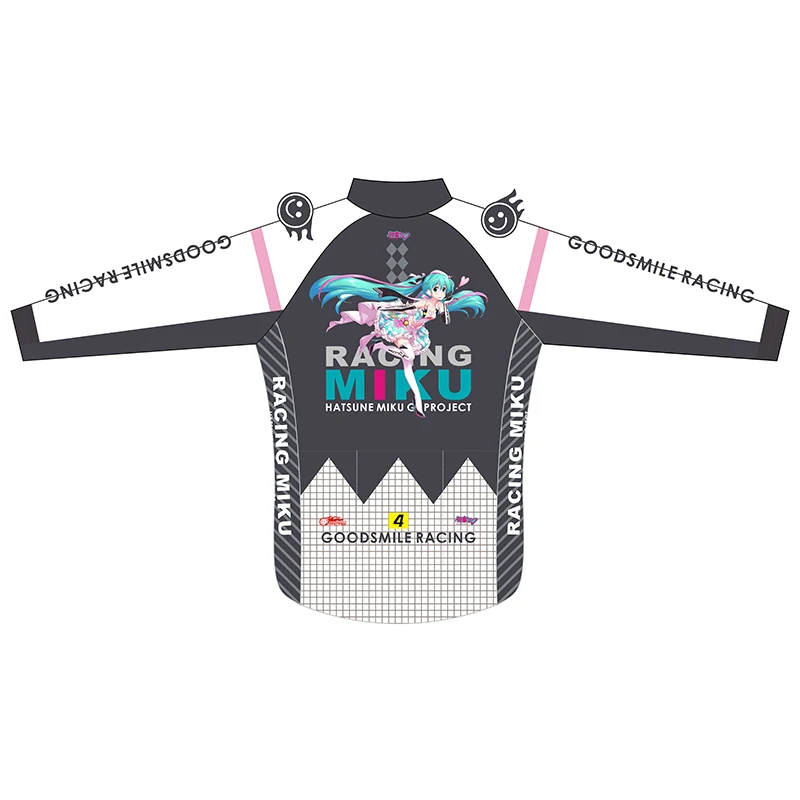 Miku Racing Gear Winter thermal fleece Cycling Jersey 9D Gel Bib Set Japan Bicycle Clothing MTB Uniform Bike Wear Clothes