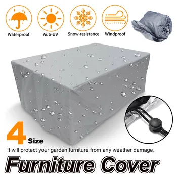 

Waterproof Oxford Cloth Furniture Covers Gray Outdoor Dustproof Protective Cover Patio Garden Snow Rain Chair Sofa Table Cover