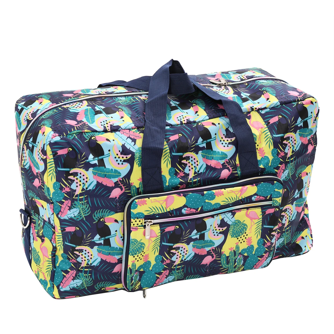 Foldable Travel Bag Women Large Capacity Portable Shoulder Duffle Bag Cartoon Printing Waterproof Weekend Luggage Tote Wholesale