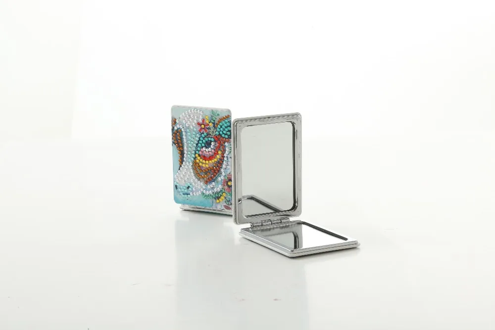Мини зеркало для макияжа DIY Специальная форма алмазная живопись ультра-тонкое зеркало для макияжа двухстороннее сверло рождественские подарки ручной работы