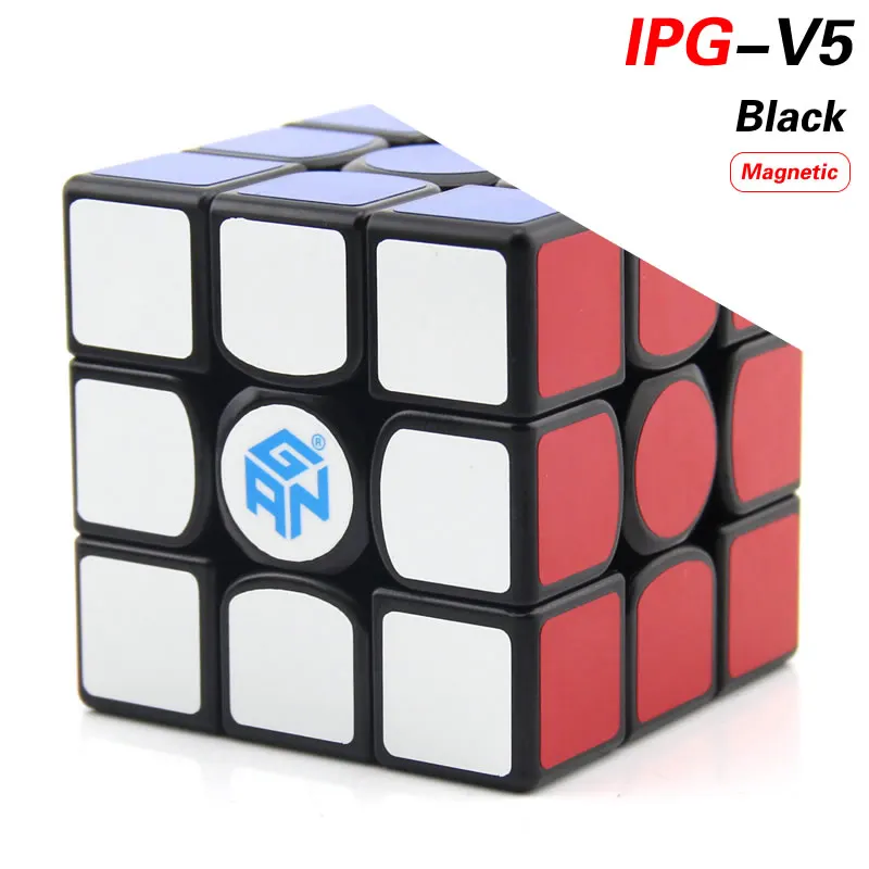 GAN 356 X 3x3x3 Magic Cube IPGv5/Numerical IPG 3x3 Magnetic GAN356/356X Professional Neo Speed Cube Puzzle Antistress Toy - Цвет: IPGv5-Black