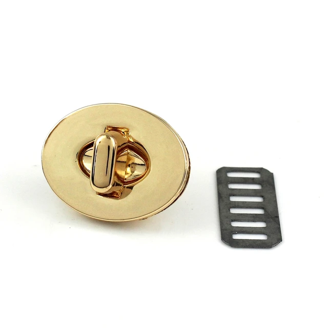 1x 3 Sizes Oval Shape Turn Lock Clasps Closure buckle Leather Craft Women Bag Purse Handbag Shoulder Closure DIY Accessories lightgold