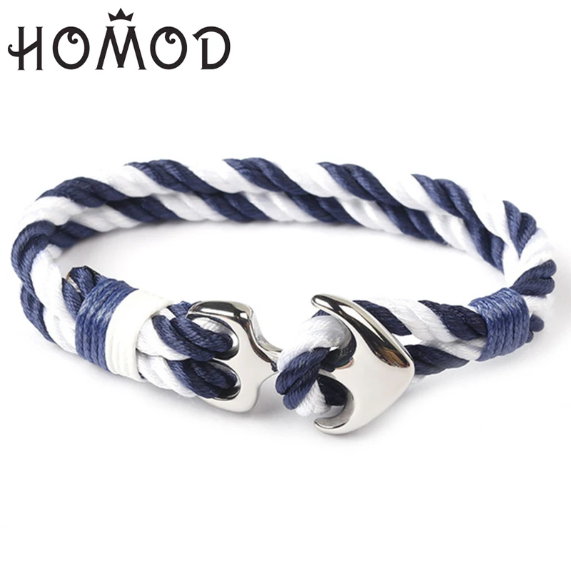 Мужской браслет HOMOD 2019 из нержавеющей стали с якорем мужской для выживания в