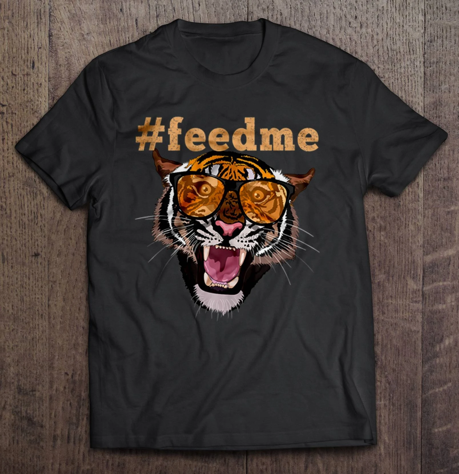 Мужская смешная Футболка модная футболка # Feedme Tiger с очками версия женская |