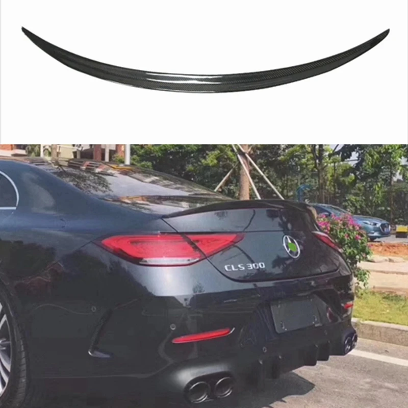 

For Mercedes CLS W257 Real carbon fiber Car Tail Wing Decoration Rear Roof Spoiler C63 Style For Benz CLS200 CLS300 2017-2020