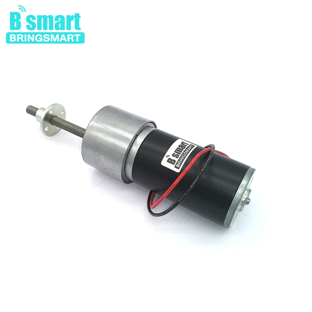 Bringsmart длинный вал микро электродвигатель 12 В DC мотор 24 в резьбовой вал для DIY частей JGB37-3157 с фланцем