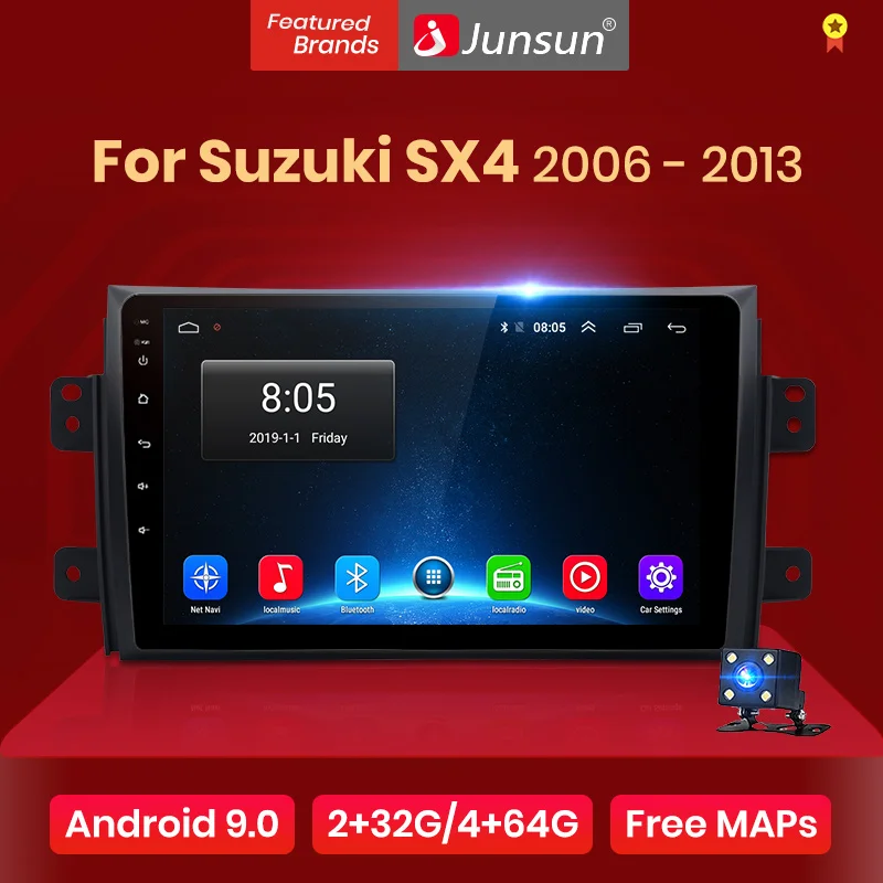 Junsun 2 ГБ + 32 Android 9 0 для Suzuki SX4 2008 2006 2011 2012 2013 авто din Автомобильный Радио стерео