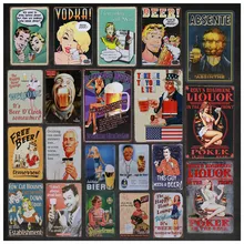 Пивная водка Ретро винтажные металлические знаки жестяная вывеска Жестяная Табличка Бар Паб художественная живопись железная пластина наклейки плакат 8x12 дюймов H54