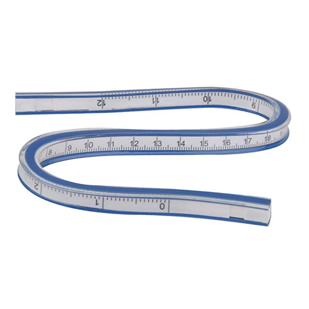 Flexible Curve Ruler Helix Drafting Drawing Measure Tool Soft Plastic Tape Measure Ruler 30cm