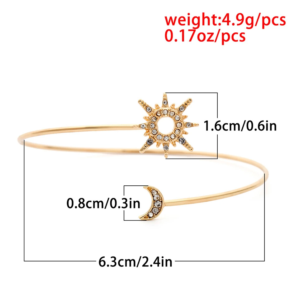 Youvanic Бохо открытый Кристалл Солнце Звезда Луна рука браслет для женщин винтажные золотые браслеты для ношения поверх рукава браслеты блестящие женские модные ювелирные изделия 0116