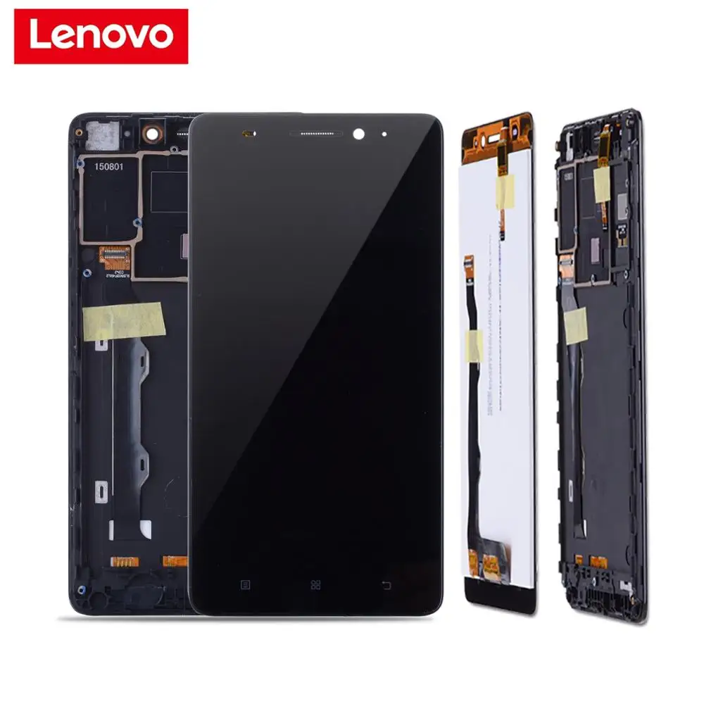Дешево Дисплей для Lenovo K3 Note font b LCD b font K50 T5 в сборе с тачскрином на рамке Оригинал черный