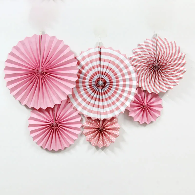 6pcs 16inch Tissue Paper Cut-out Fans Pinwheels Hanging Flower Crafts for Showers Wedding Party Birthday Festival | Дом и сад