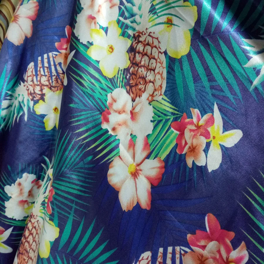 Hawaii Style Satin fabric craft Soft glossy DIY Lining Material craft Polyester Charmeuse Fabric