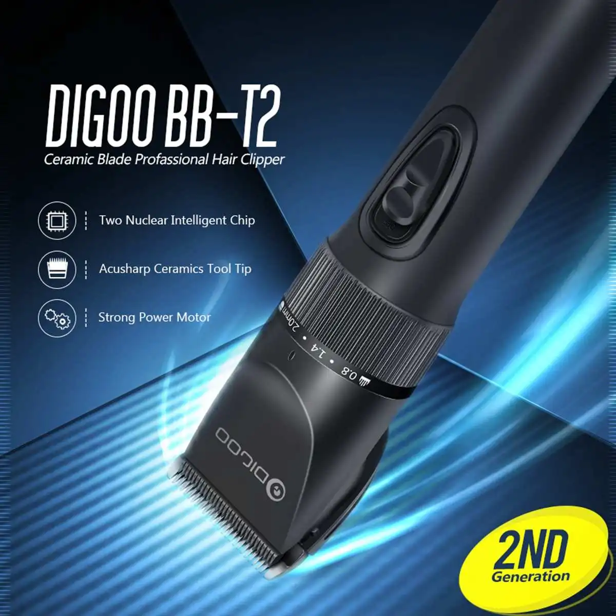 Digoo BB-T2 машинка для стрижки волос профессиональный триммер для волос для мужчин борода электрическая машинка для стрижки волос USB перезаряжаемая машинка для стрижки волос