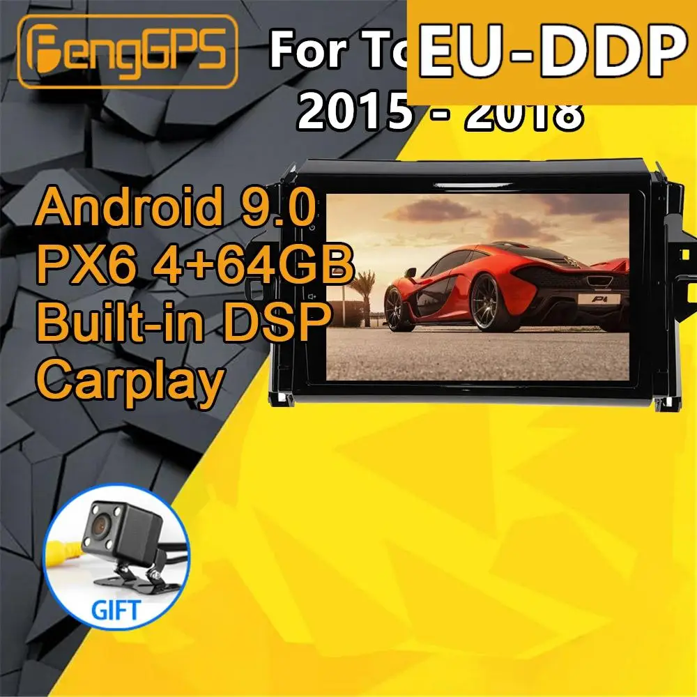 

For Toyota Hilux Android Radio 2015 - 2018 Car Multimedia Player Stereo PX6 Audio GPS Navigation Head unit Autoradio IPS 2.5D
