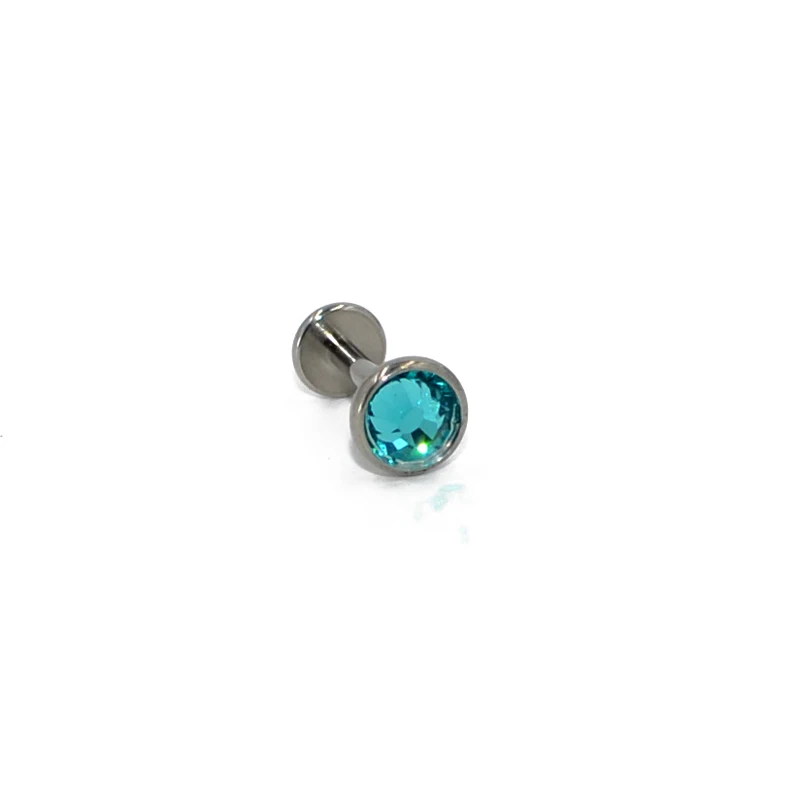 1PC 16G Cartilage Helix Earring G23 Titanium Flat CZ Gem Internally Threaded Labret Stud Ear Tragus  Fashion Body Piercing Jewel 