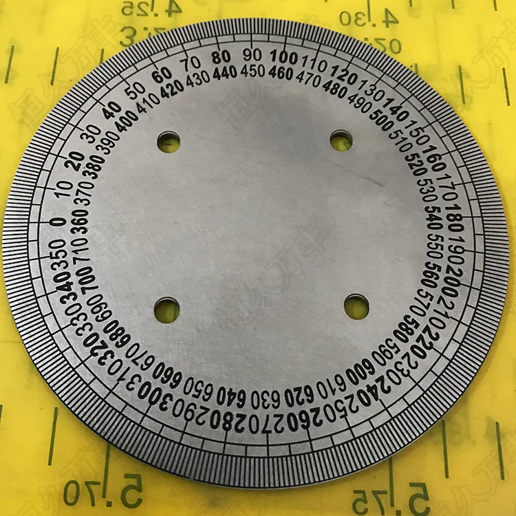

Outer Diameter: 100mm Dial Mechanical Parts 720 Degree Disc Stainless Steel Parts Angle Disc 100 # 0 # 2 # 118