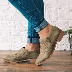 HEFLASHOR/2019; модные женские ботинки; обувь на среднем каблуке; женские ботильоны из искусственной кожи; тканая повседневная обувь с пряжкой;