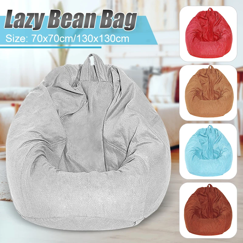 

10 Types Lazy Sofas Cover Chairs With Filler Linen Cloth Lounger Seat Bean Bag Pouf Puff Couch Tatami Living Room