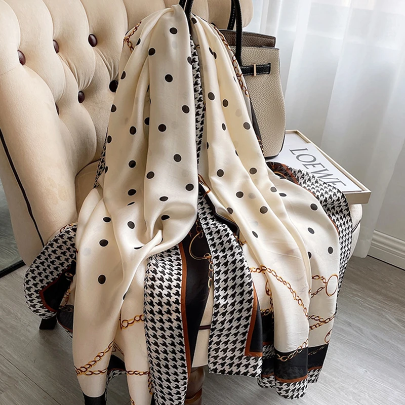 2022 Luxury Brand 180*90cm foulard Women Summer Silk Autumn Winter Lady ...