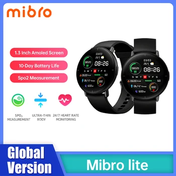 Mibro Lite Smartwatch Fitness Tracker 1.3” AMOLED Screen/Heart Rate Blood Oxygen Health Monitoring Smart Bracelet Global Version 1
