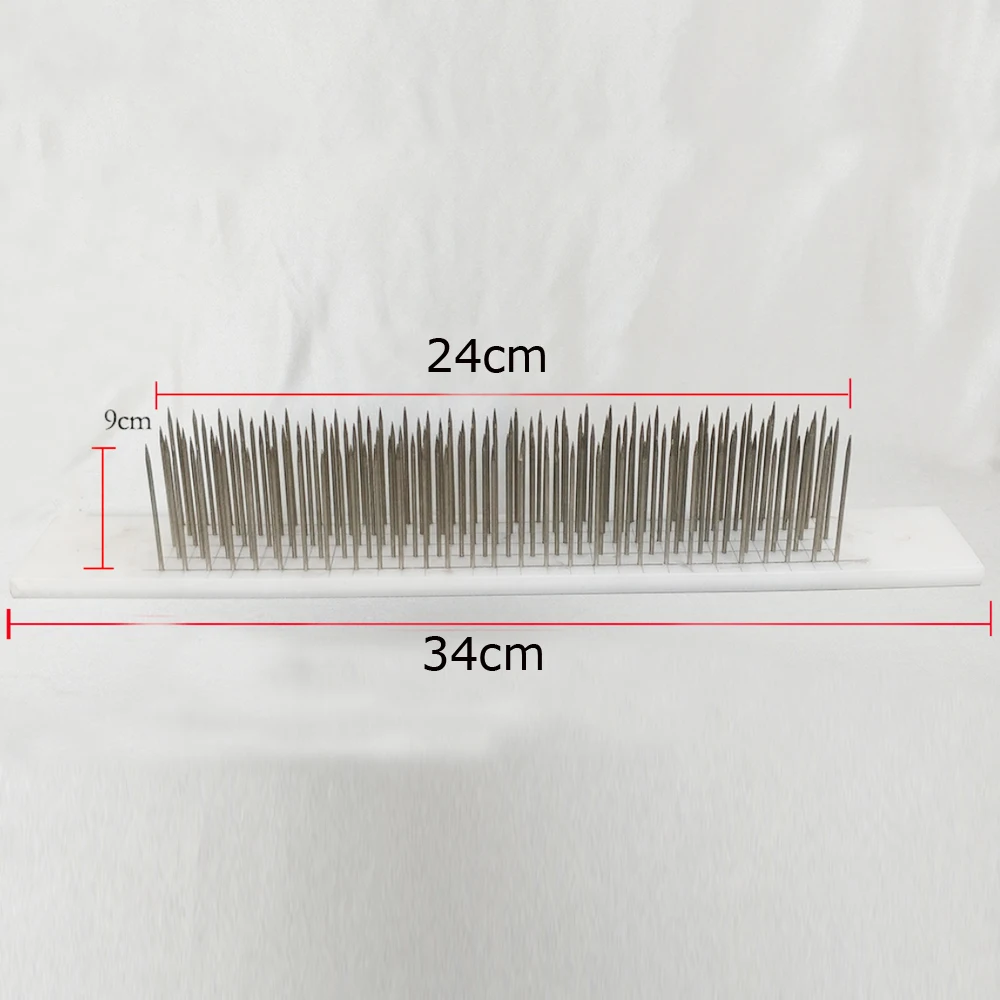 

1PC 34CM Length White Hair Hackle With 100 PCS Needle For Raw Hair Making Remy Human Hair Extensions,Comb Machine Weft Tools