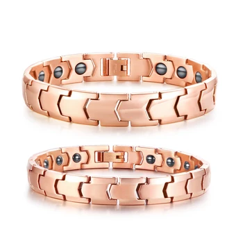 

Pure titanium material rose gold black magnet bracelet fashion simple couple bracelet wholesale in stock